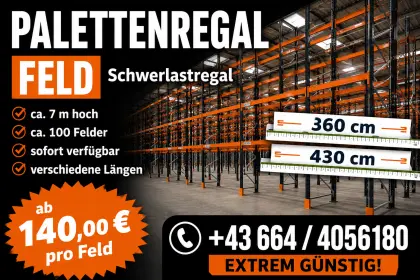 Palettenregal Feld, Schwerlastregal, ca. 7 m hoch