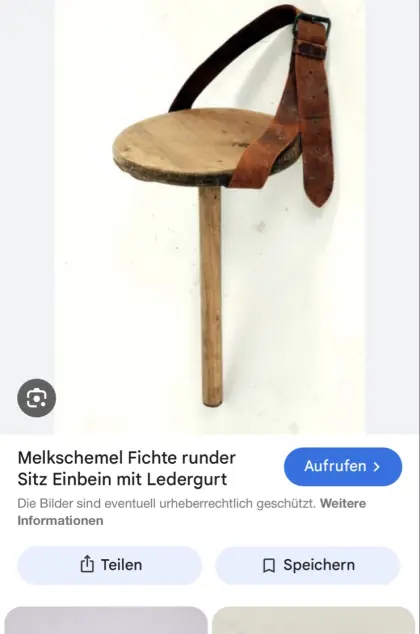 Suche alten Melkschemel