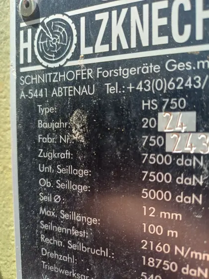 Seilwinde Holzknecht 750