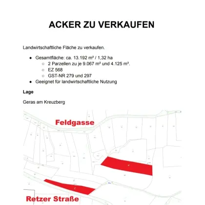 Acker in Geras zu verkaufen