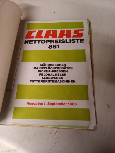 Nostalgie-Preisliste Claas