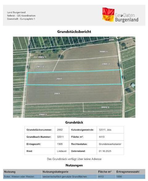 10.588 m² landwirtschaftliches Grundstück zu verkaufen