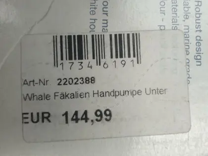 Whale Mk 5 Handpumpe, robuste Fäkalien-Schmutzwasserpumpe
