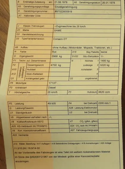 Same Corsaro DT Allrad 25 km/h, Corsaro DT