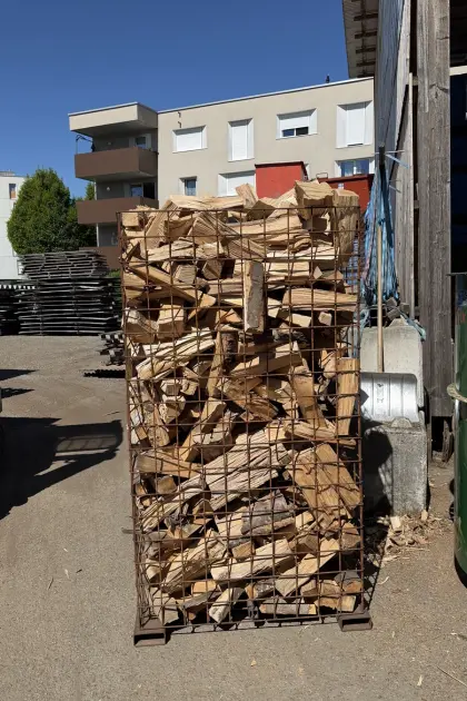 Brennholzlager-Gitterboxen