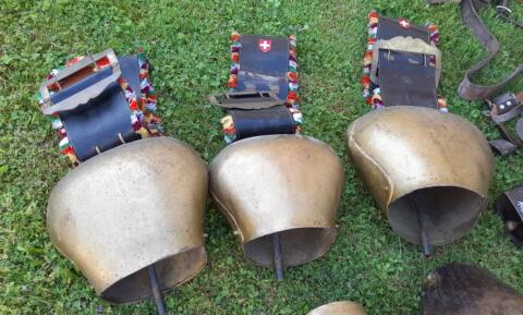 3 Kuhglocken, Schellen, Kümpfe, Almabtrieb-Glocke