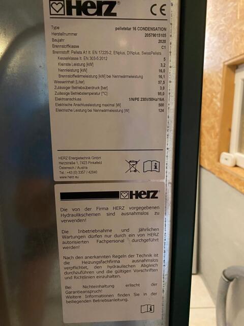 Pelletheizung, Bj. 2020, HERZ pelletstar 16 Condensation