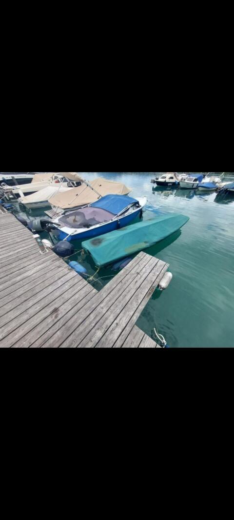 GFK-Ruderboot, Angelkahn, ca. 4 m, inkl. Zubehör