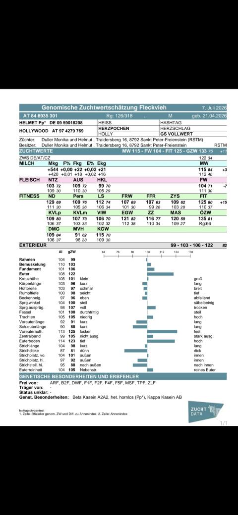 Genotypisiertes Bio-Stierkalb