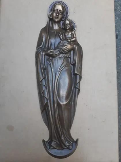 Antike Madonna mit Kind, Bronze
