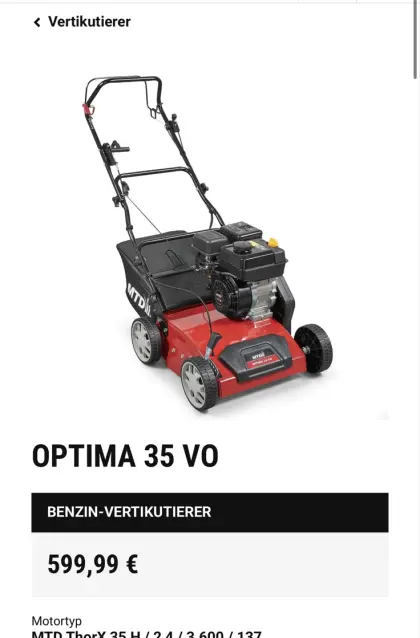MTD Vertikutierer Optima 35 VO