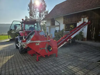 Brennholz schneiden mit Vogesenblitz Trommelsäge Quatromat