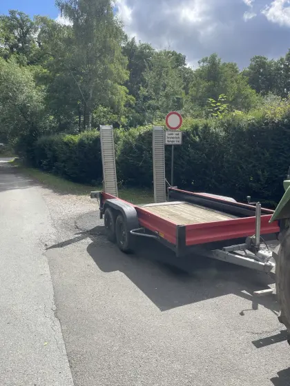 Tieflader, Maschinentransporter, 3,5 t Anhänger, Baumaschine