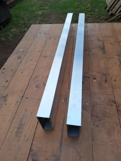 2 Alu-Rohre 100 x 40 x 3
