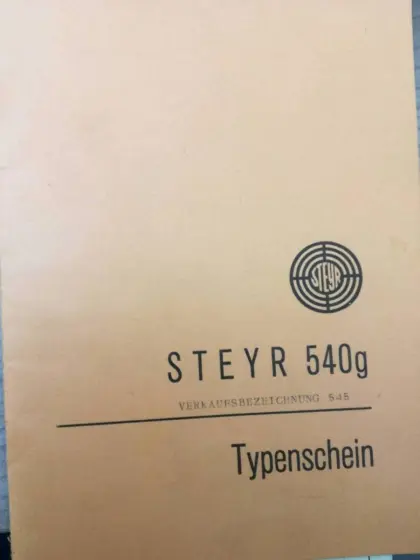 Verkaufe Sammler-Typenschein Steyr 545