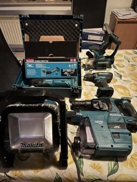 Makita 18 V Akku-Set Profi, 6 Geräte, 3x 5 Ah Akku, Ladegerät