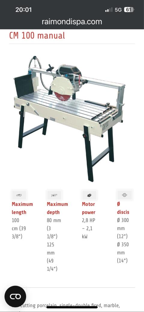 Nasssäge Raimondi CM 100
