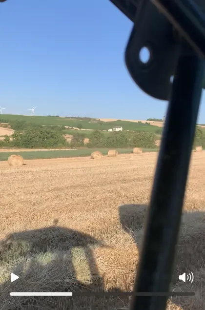 Weizenstroh in Rundballen