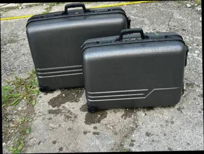 2 Hartschalenkoffer-Set, 4 Koffer blau und grau