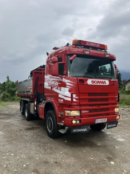 Scania Kipper Allrad Palfinger Greifer Kran 124