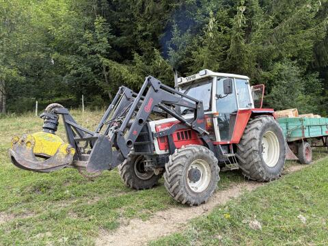 Steyr 8090 Turbo Forst, Forstzange Loglift, Bruder Getriebe Stg. Steyr 8090