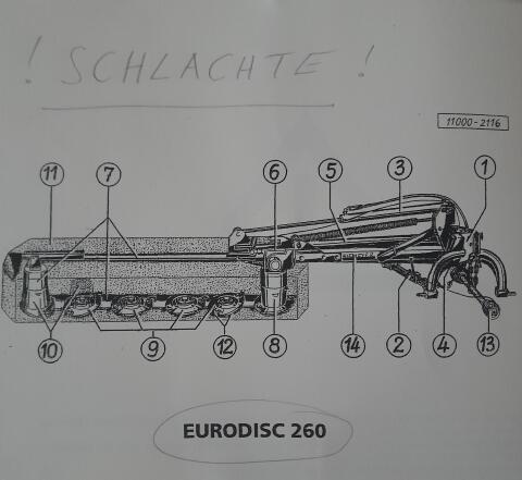 Niemeyer Scheibenmähwerk, Ersatzteile, Schlachte Eurodisc 260