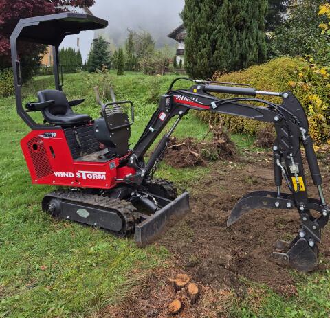 Minibagger 1 t XN10s, inkl. Schaufelpaket, Rhino Windstorm XN10s