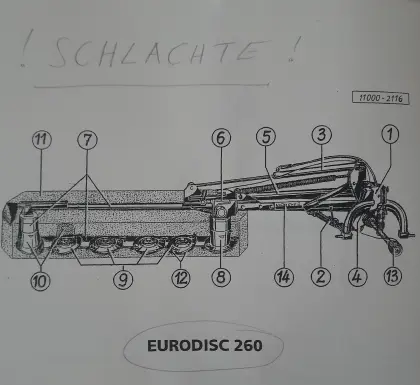 Niemeyer Scheibenmähwerk, Ersatzteile, Schlachte Eurodisc 260