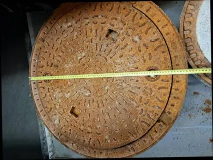 Schwerlast-Schachtdeckel Gusseisen Dm. 80