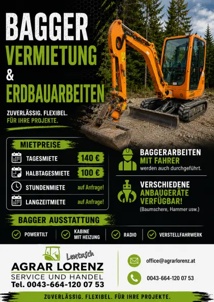 Minibagger-Vermietung, Baggerarbeiten Takeuchi TB 216