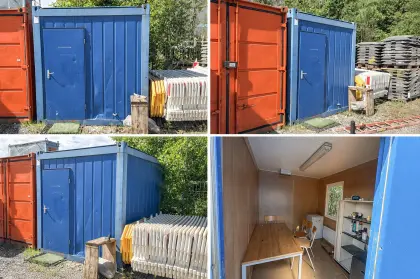Baucontainer, Bürocontainer blau