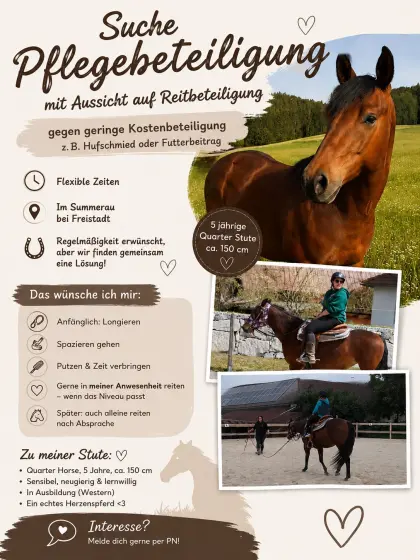 Pflegebeteiligung, Reitbeteiligung