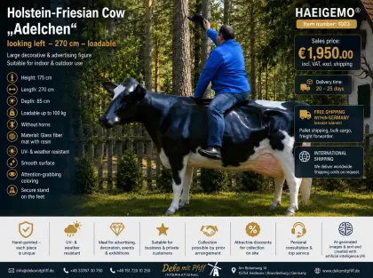 Holstein-Kuh lebensgroß HAEIGEMO® Limited 3D Collection