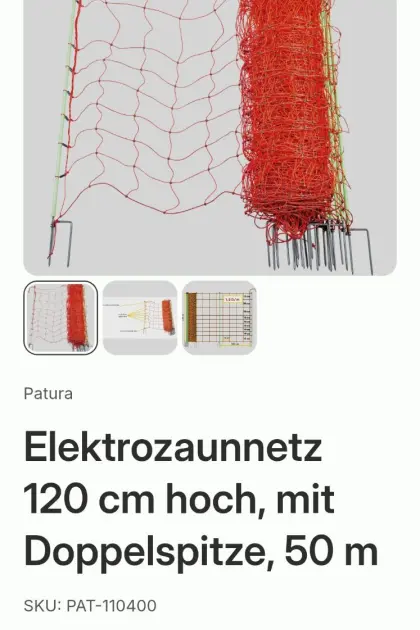 Verkaufe Schafnetzzaun 120 cm mit Doppelspitzen, 50 m