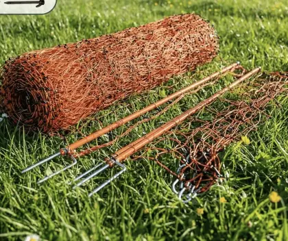 2x 50 m Geflügelnetz, elektrifizierbar, Doppelspitze, orange