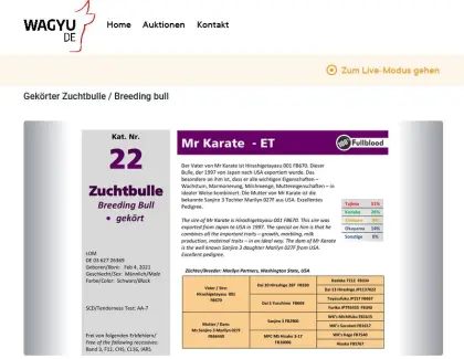 Zuchtstier Wagyu Mr. Karate
