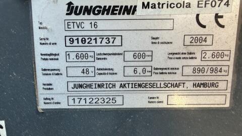 Jungheinrich Schubmaststapler ETVC 16