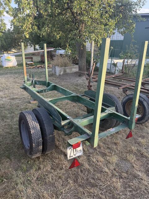 Rungenanhänger, Holzwagen Eigenbau, gebremst