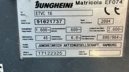 Jungheinrich Schubmaststapler ETVC 16
