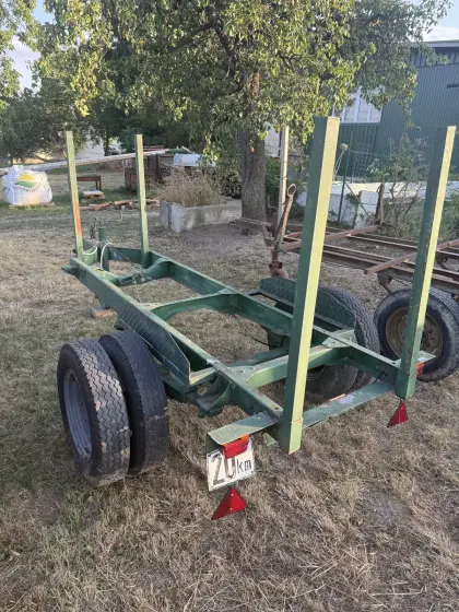 Rungenanhänger, Holzwagen Eigenbau, gebremst