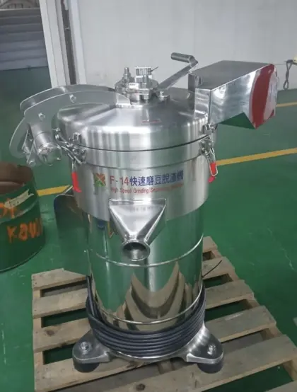 Korundscheibenmühle mit Filtereinsatz für Tofuproduktion