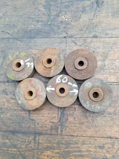 6 Gussrollen, Dm. 60 mm