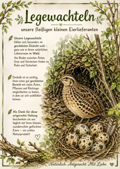 Vergeben Legewachteln