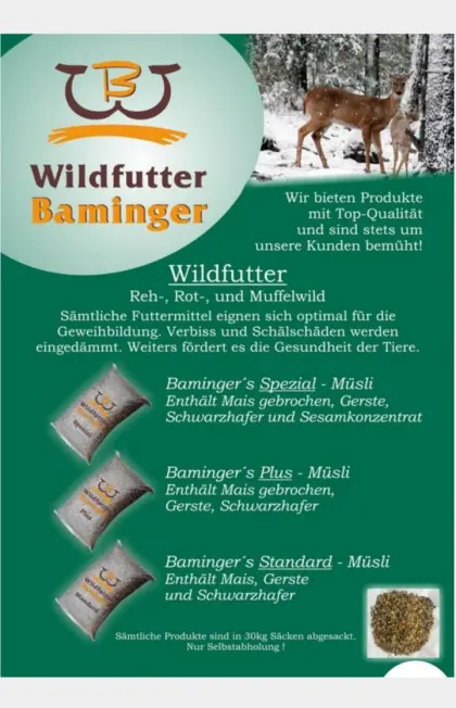 Wildfutter und Getreide (Mais)
