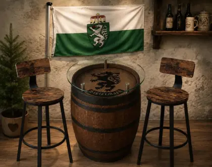 Weinfass-Stehtisch-Bar, top, Unikate