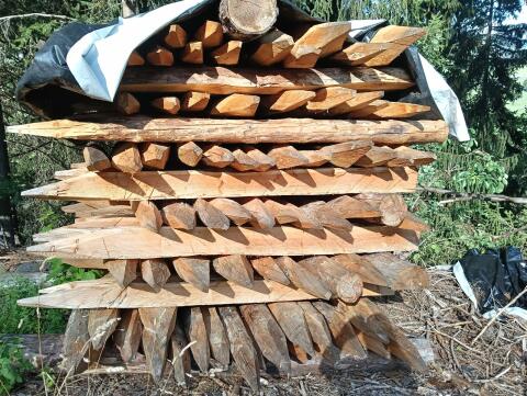 Holzpfähle Lärche