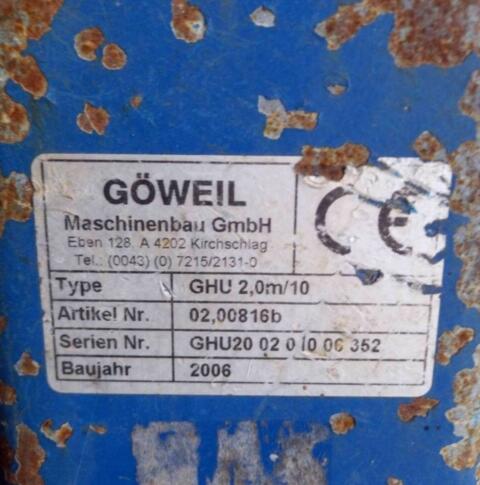 Göweil Heckschaufel Erdschaufel Kippmulde GHU 2,0 m/10
