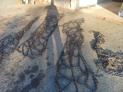 4 Stk. gebrauchte Netzketten für Radbagger