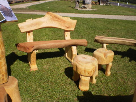 Gartenbank, Hocker, Holzschindel