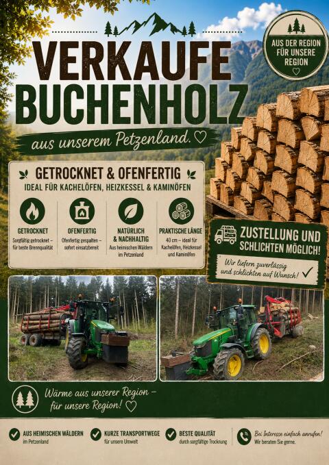 Verkaufe Buchenholz aus unserem Petzenwald